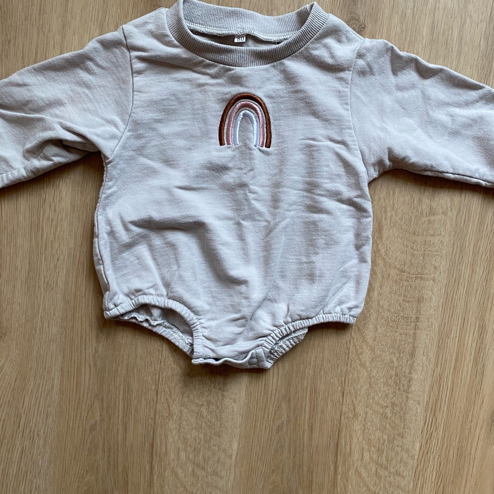 Baby Onesie with Rainbow Embroidery